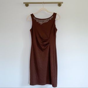 Bronze Beaded Brown Jonathan Martin Dress